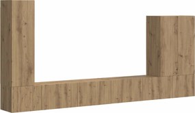 vidaXL Σετ τοίχου για τηλεόραση 6 τμχ. 98 x 31 x 29,5 εκ Artisan Oak