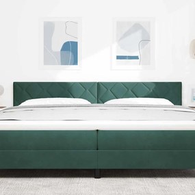 vidaXL LED κεφαλάρι Σκούρο Πράσινο 200 cm Βελούδο