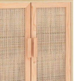 vidaXL Ντουλάπι Καφέ 60 x 30 x 70 εκ. από Μασίφ Πεύκο &amp; Φυσικό Ρατάν