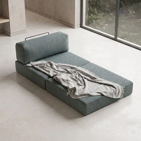 Πολυθρόνα - κρεβάτι Comfort Megapap υφασμάτινη χρώμα μέντα 95x95x75εκ.