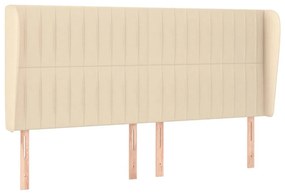 Κεφαλάρι με Πτερύγια Κρεμ 163x23x118/128 εκ. Υφασμάτινο - Κρεμ