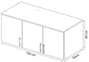 Πατάρι Ντουλάπας Λευκό 120 LOFT 54x120x50