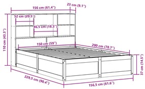 ΣΚΕΛΕΤΟΣ ΚΡΕΒ. ΧΩΡΙΣ ΣΤΡΩΜΑ ΚΑΦΕ ΚΕΡΙΟΥ 150X200 ΕΚ ΜΑΣΙΦ ΠΕΥΚΟ 3323454