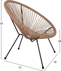 ΣΕΤ ΕΞΩΤΕΡΙΚΟΥ ΧΩΡΟΥ 3ΤΜΧ ACAPULCO HM21100 TWISTED WICKER-ΜΕΤΑΛΛΟ