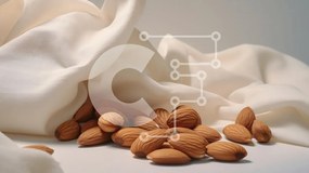 Intra Συλλεκτικό Ξύλινο Παζλ Plywood  4mm - Αμύγδαλα σε λευκό ύφασμα Σε Ξύλινο Κουτί - Διαστάσεις: 10x10 cm – 25 κομμάτια