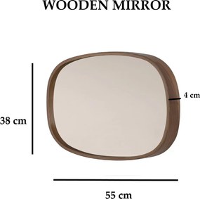 Mirror Cloudy 55 - Walnut Walnut