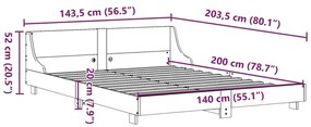 Σκελετός Κρεβατιού Χωρίς Στρώμα 140x200 εκ Μασίφ Ξύλο Πεύκου - Καφέ