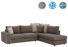 Γωνιακός Καναπές HOME C3255.03R Δεξιά Γωνία Ύφασμα Αλέκιαστο Καφέ - Μπέζ 270x225x90Yεκ. 270x225x90 εκ.