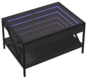 vidaXL Τραπεζάκι Σαλονιού Infinity LED Μαύρο 70x50x38 εκ.