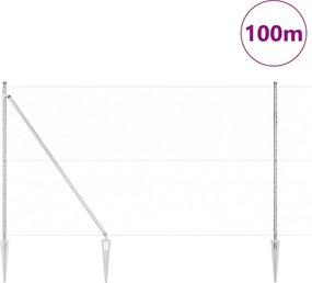 vidaXL Στύλος Περιφράξεων Ασημί