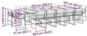 ΣΕΤ ΤΡΑΠΕΖΑΡΙΑΣ ΚΗΠΟΥ 15 ΤΕΜ. ΜΑΥΡΟ ΑΠΟ TEXTILENE ΜΕ ΜΑΞΙΛΑΡΙΑ 3295081