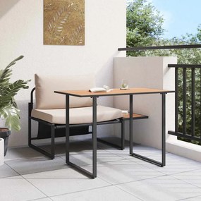vidaXL Εξωτερική Καρέκλα Χάλυβα 2 pcs Taupe Ατσάλι