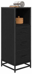 vidaXL Ντουλάπι Μπάνιου με συρτάρι Μαύρη δρυς 35 x 37.5 x 100 εκ.