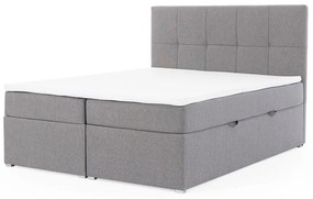 Υπέρδιπλο κρεβάτι Gasper, με 2 κοντέινερ για αποθηκευτικούς χώρους, γκρί 185x124x210cm-BOG6547