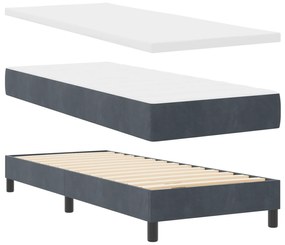 vidaXL Κρεβάτι Box Spring  με Στρώμα Σκούρο Γκρί 80x200 εκ Βελούδο