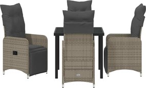 vidaXL Σέτ φαγητού για κήπο 5 pcs Μπεζ συνθετικό ρατάν