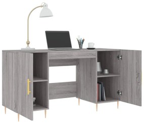 vidaXL Γραφείο Γκρι Sonoma 140 x 50 x 75 εκ. από Επεξεργασμένο Ξύλο