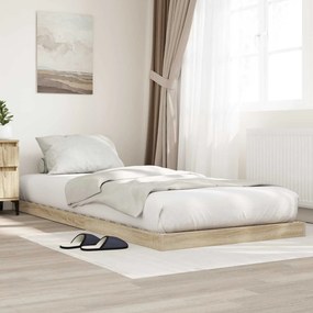 vidaXL Κρεβάτι δαπέδου Δρύς Sonoma 90 x 200 cm Επεξεργασμένο Ξύλο
