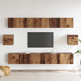 vidaXL Σετ επίπλου τηλεόρασης 6 pcs Παλαιό ξύλο 100 x 30 x 30 cm ξύλο