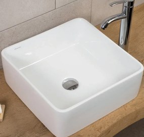 Paros White Gloss 41x41 - Επιτραπέζιος νιπτήρας