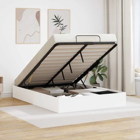 vidaXL Κρεβάτι Οθωμανικού Τύπου με αποθήκευση Λευκός 203 x 140 x 25 εκ