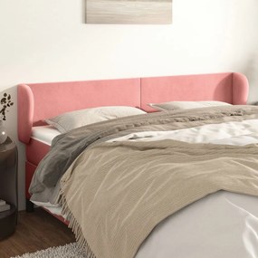 Κεφαλάρι με Πτερύγια Ροζ 163x23x78/88 εκ. Βελούδινο 3116923
