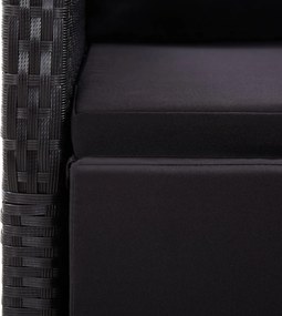 vidaXL Σετ Τραπεζαρίας Κήπου 11 τεμ Μαύρο από Συνθ. Ρατάν με Μαξιλάρια