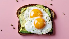 Σετ των 2 Intra Συλλεκτικό Ξύλινο Παζλ Plywood  4mm - Τοστ αβοκάντο με τηγανητά αυγά Σε Ξύλινο Κουτί - Διαστάσεις: 10x10 cm – 25 κομμάτια