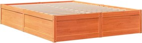 vidaXL Σκελετός Κρεβ. Χωρίς Στρώμα Καφέ Κεριού 150x200 εκ Μασίφ Πεύκο