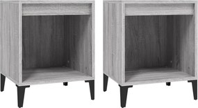 vidaXL Κομοδίνα 2 Τεμ. Γκρι Sonoma 40x35x50 εκ.