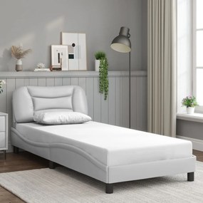 vidaXL Πλαίσιο κρεβατιού με LED χωρίς στρώμα Hvar Λευκό 90 x 200 εκ.