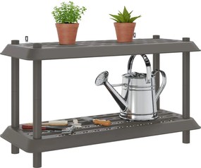vidaXL Μονάδα Ραφιού 2 επίπεδα 100 x 40 x 55,5 εκ PP Ανοιχτό γκρι
