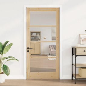 vidaXL Πόρτα Εσωτερικού Χώρου  με Γυαλί "ORKDAL" 93x202x4 εκ από Στερεό Ξύλο Πεύκου