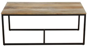 QUADRO COFFEE TABLE SET 3ΤΕΜ ΦΥΣΙΚΟ ΜΑΥΡΟ 110x60xH45cm