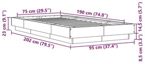 ΠΛΑΙΣΙΟ ΚΡΕΒΑΤΙΟΥ SONOMA ΔΡΥΣ 75 X 190 ΕΚ. ΕΠΕΞΕΡΓΑΣΜΕΝΟ ΞΥΛΟ 3281247