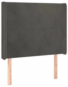 Κεφαλάρι Κρεβατιού LED Σκούρο Γκρι 103x16x118/128εκ. Βελούδινο 3123811