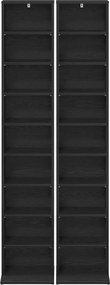vidaXL Ντουλάπα CD 2 τμχ. Μαύρη Δρυς 33 x 23,5 x 175 εκ.