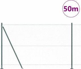 vidaXL Στύλος Περιφράξεων Πράσινο 50 x 1,4 μ (δικτυωτό 25 χλστ)