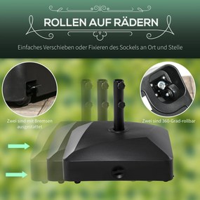 Βάση ομπρέλας, βάση ομπρέλας, θήκη ομπρέλας, 54,5 x 54,5 x 46,5 cm, μαύρο