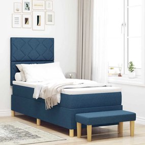 vidaXL Κρεβάτι με ελατήρια με στρώμα Μπλε 80 x 200 cm ύφασμα
