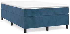 vidaXL Κρεβάτι Boxspring με Στρώμα Σκούρο Μπλε 120x200 εκ. Βελούδινο