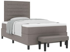 vidaXL Κρεβάτι με Βαρίδι και Στρώμα & Πάγκος Ταπί 120x200 εκ Ύφασμα