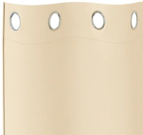 vidaXL Κουρτίνες με κουρτίνες 2 pcs Κρεμ 175 x 140 εκ. Πολυεστέρας