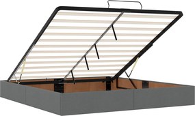 vidaXL Κρεβάτι Ottoman με στρώμα Σκούρο Γκρι 200 x 200 cm Ύφασμα