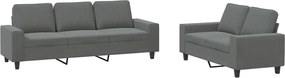 vidaXL Σετ Σαλονιού 2 Τεμαχίων Σκούρο Γκρι Υφασμάτινο