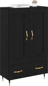 vidaXL Highboard Μαύρη Οξυά 69,5 x 31 x 115 εκ. Επεξεργασμένο Ξύλο