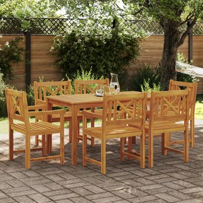 vidaXL Σέτ φαγητού για κήπο 7 pcs Καφέ Μασίφ ξύλο ακακίας