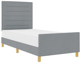 vidaXL Κρεβάτι Φωτεινό Γκρι 90x190 εκ. Υφασμάτινο