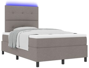 vidaXL Κρεβάτι με Βάση και Στρώμα & LED Ταπέτο 120x190 cm Ύφασμα