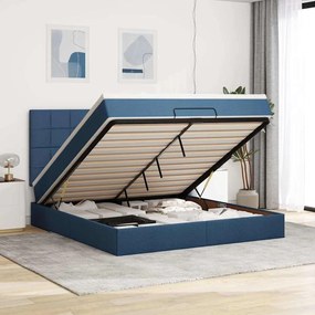 Οθωμανικό κρεβάτι με στρώμα μπλε 180x200cm ύφασμα 3313181